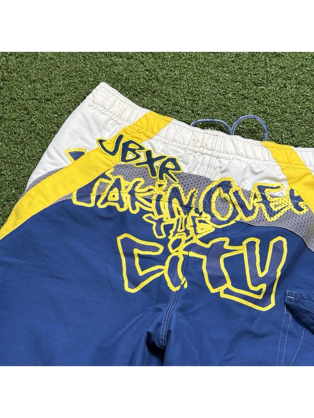 Vinatge Joe Boxer Swim Trunks Men Size S Mesh Lined Graffiti Y2K Beach Summer - Picture 8 of 9